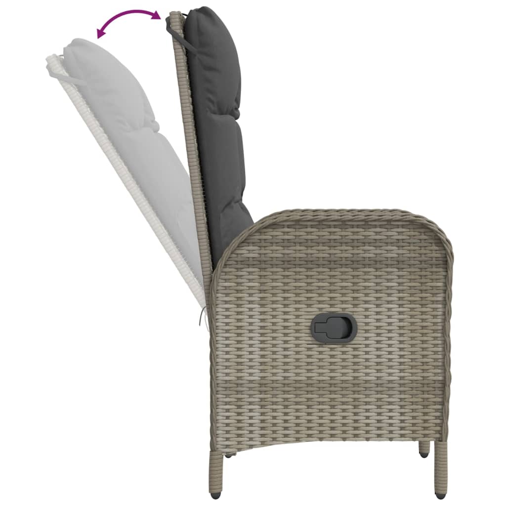 7-delige Tuinset met kussens poly rattan zwart en grijs is nu te koop bij PeponiXL, paradijselijk wonen!