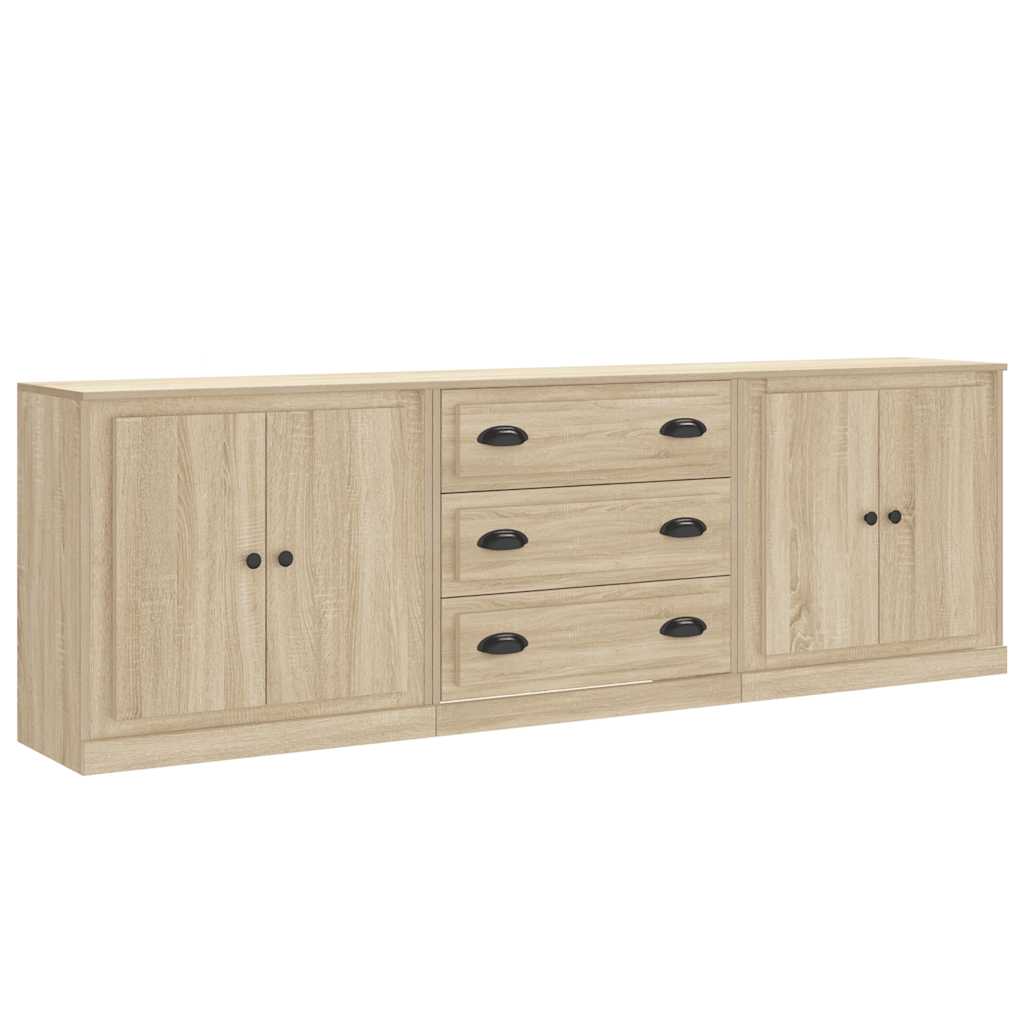 Dressoirs 3 st bewerkt hout sonoma eiken is nu te koop bij PeponiXL, paradijselijk wonen!