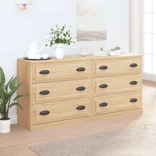Dressoirs 2 st bewerkt hout sonoma eikenkleurig is nu te koop bij PeponiXL, paradijselijk wonen!