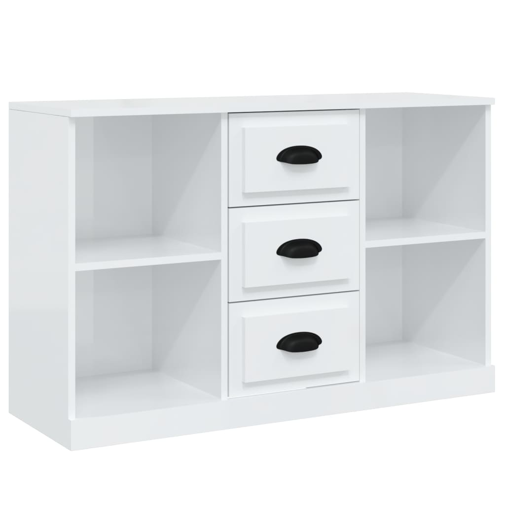 Dressoirs 3 st bewerkt hout hoogglans wit is nu te koop bij PeponiXL, paradijselijk wonen!