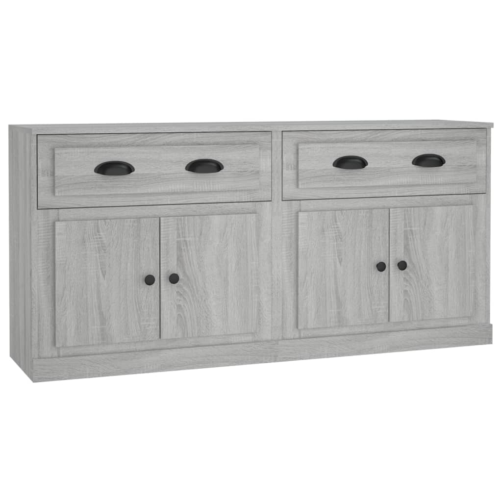 Dressoirs 2 st bewerkt hout grijs sonoma eikenkleurig is nu te koop bij PeponiXL, paradijselijk wonen!