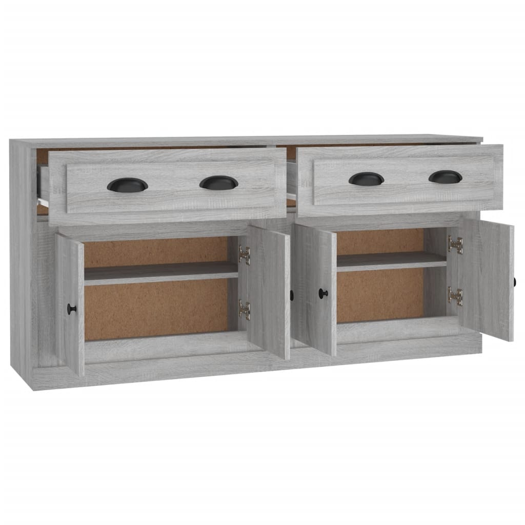 Dressoirs 2 st bewerkt hout grijs sonoma eikenkleurig is nu te koop bij PeponiXL, paradijselijk wonen!