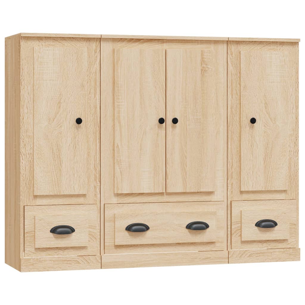 Hoge kasten 3 st bewerkt hout sonoma eikenkleurig is nu te koop bij PeponiXL, paradijselijk wonen!