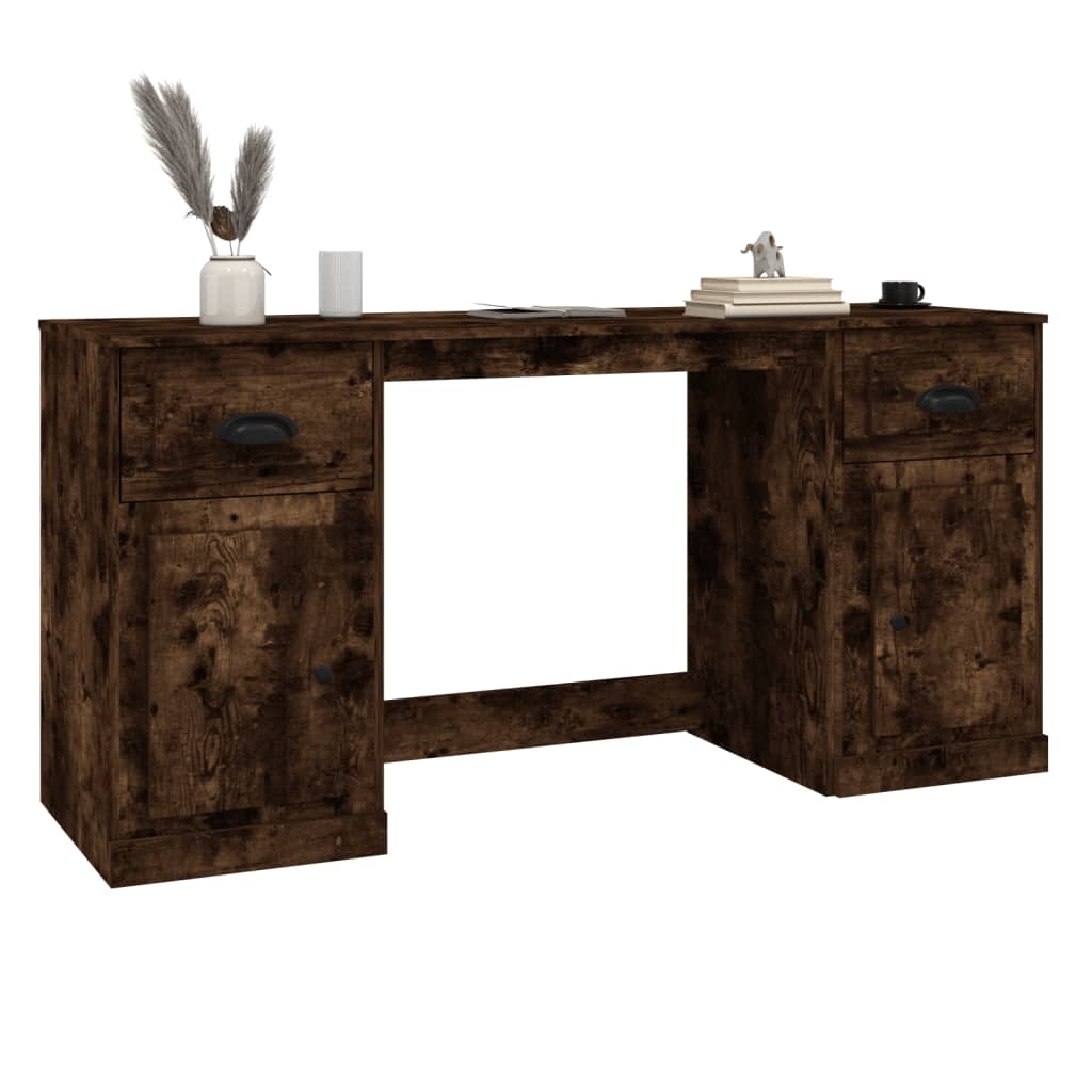 Bureau met kast bewerkt hout gerookt eikenkleurig is nu te koop bij PeponiXL, paradijselijk wonen!