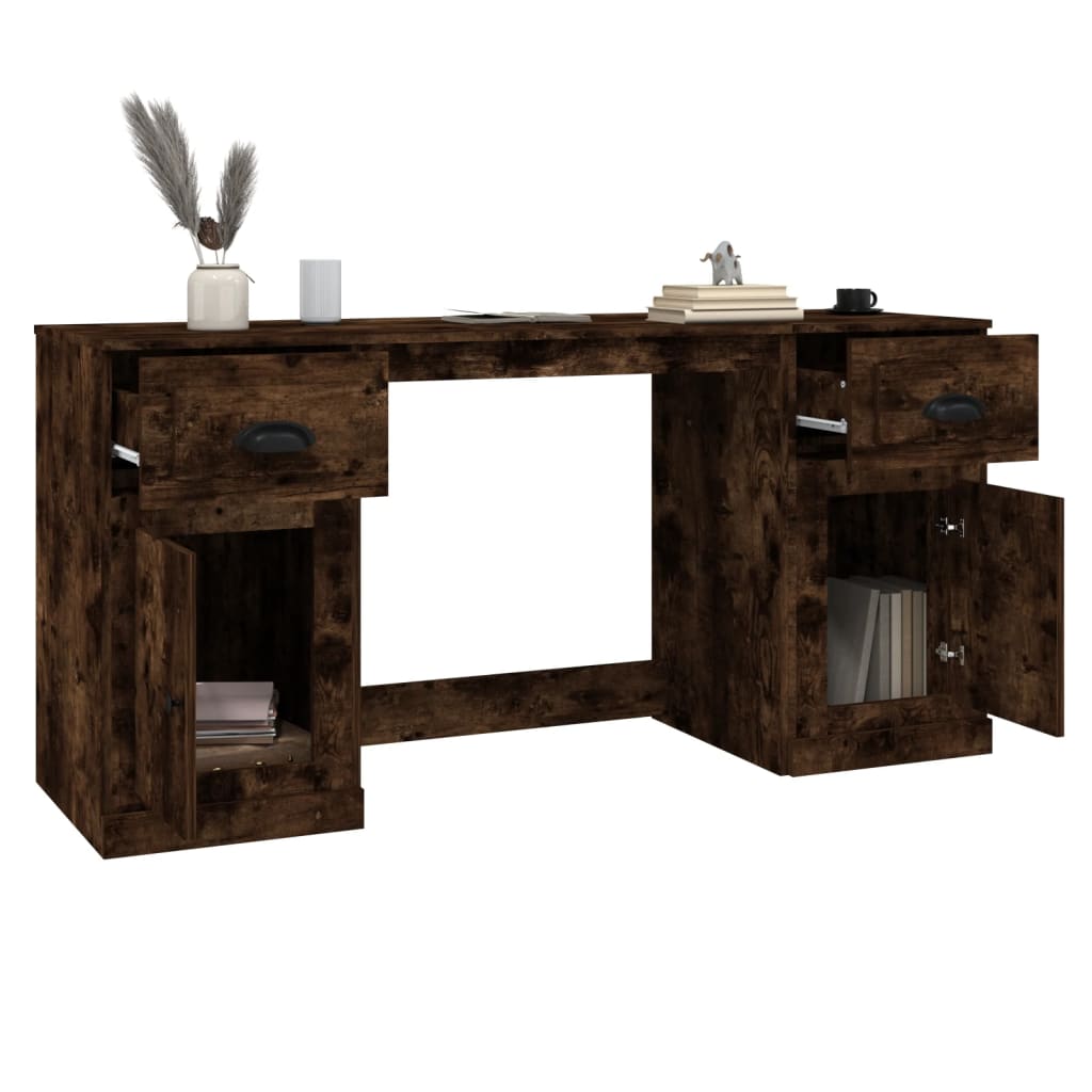 Bureau met kast bewerkt hout gerookt eikenkleurig is nu te koop bij PeponiXL, paradijselijk wonen!