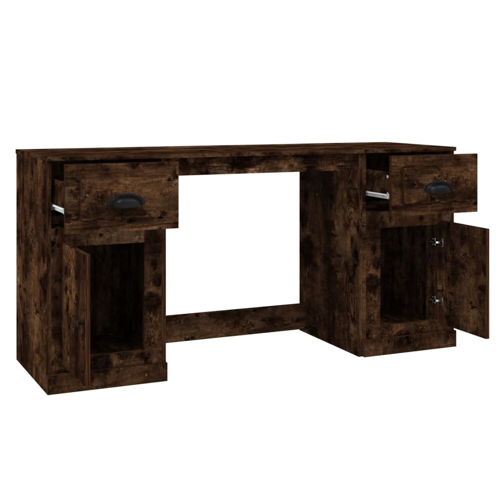 Bureau met kast bewerkt hout gerookt eikenkleurig is nu te koop bij PeponiXL, paradijselijk wonen!