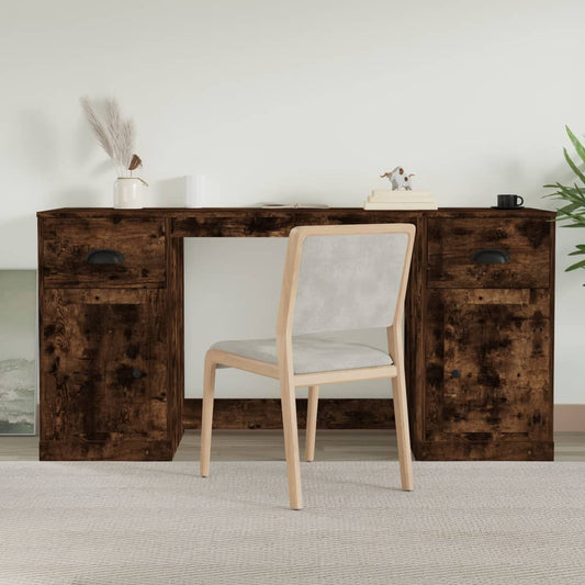 Bureau met kast bewerkt hout gerookt eikenkleurig is nu te koop bij PeponiXL, paradijselijk wonen!