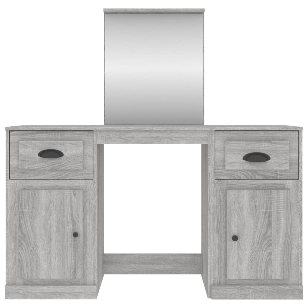 Kaptafel met spiegel 130x50x132,5 cm grijs sonoma eikenkleurig is nu te koop bij PeponiXL, paradijselijk wonen!