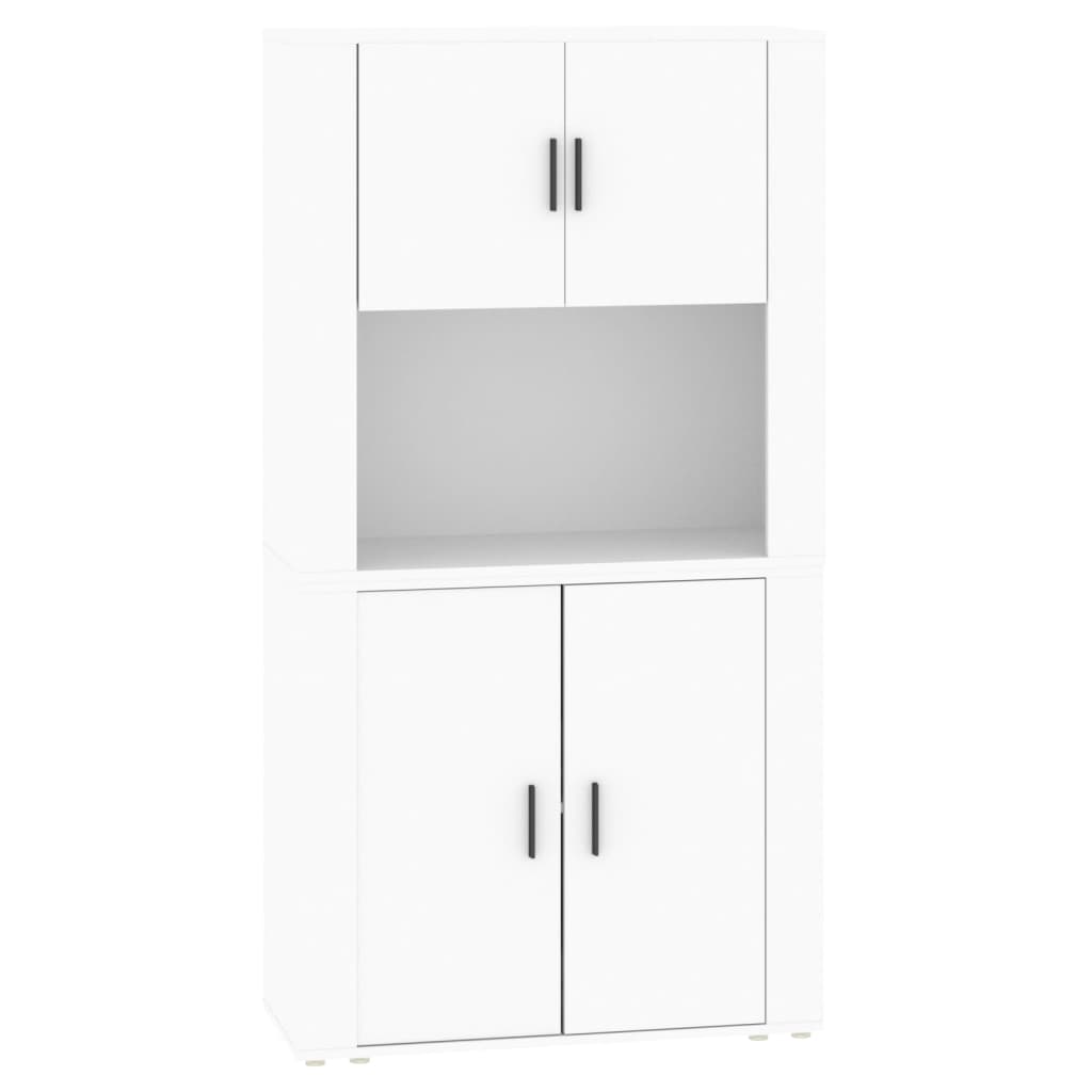Hoge kast bewerkt hout wit is nu te koop bij PeponiXL, paradijselijk wonen!