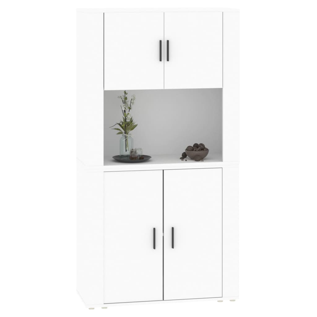 Hoge kast bewerkt hout wit is nu te koop bij PeponiXL, paradijselijk wonen!