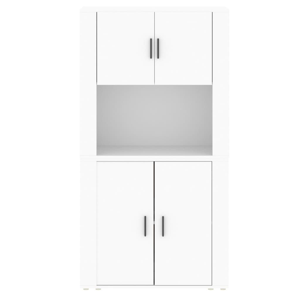 Hoge kast bewerkt hout wit is nu te koop bij PeponiXL, paradijselijk wonen!