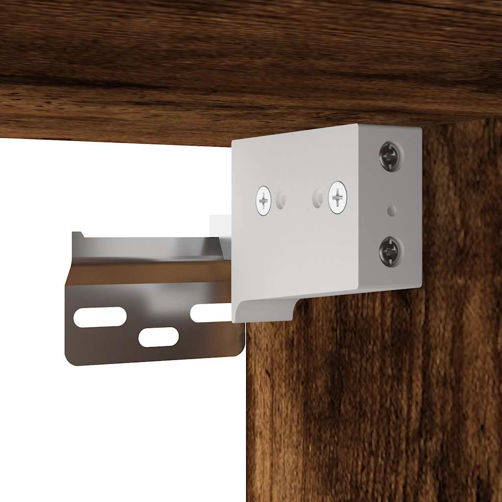 Hoge kast bewerkt hout gerookt eikenkleurig is nu te koop bij PeponiXL, paradijselijk wonen!