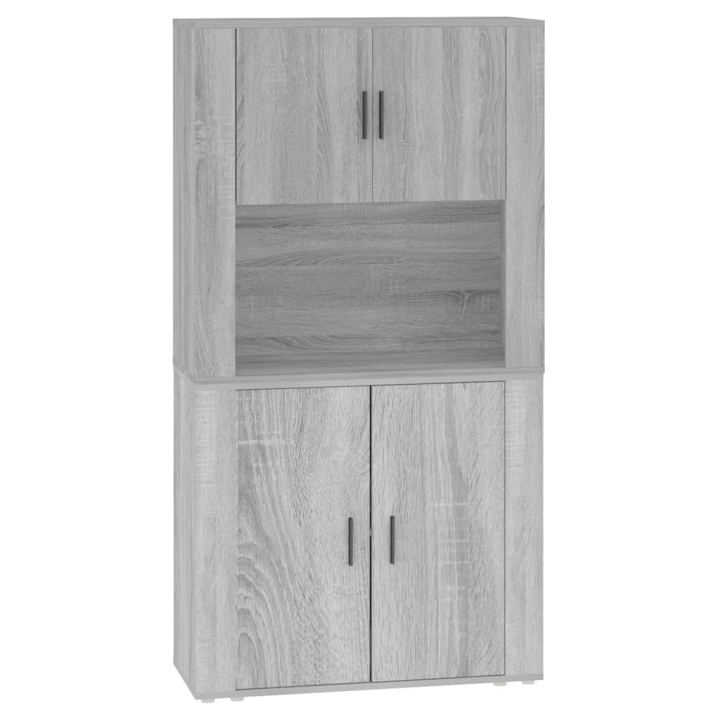 Hoge kast bewerkt hout grijs sonoma eikenkleurig is nu te koop bij PeponiXL, paradijselijk wonen!
