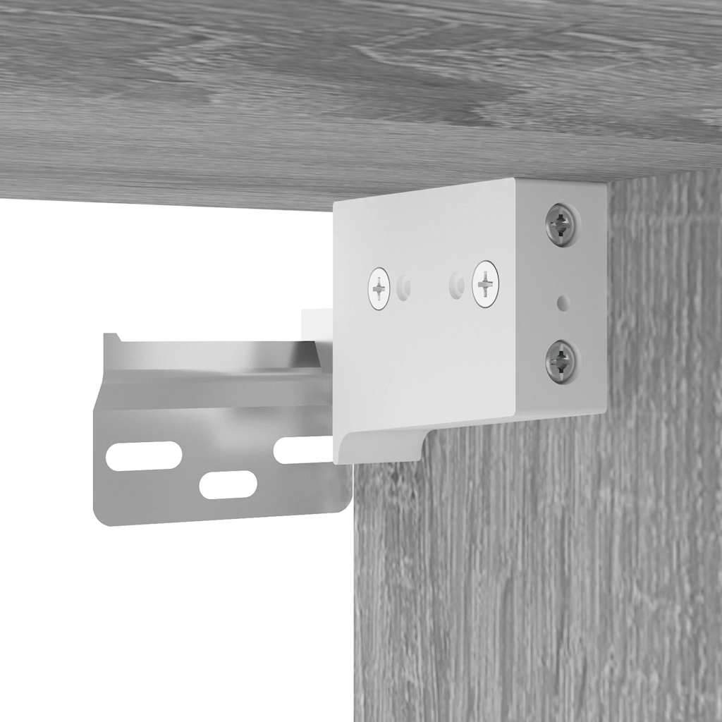 Hoge kast bewerkt hout grijs sonoma eikenkleurig is nu te koop bij PeponiXL, paradijselijk wonen!