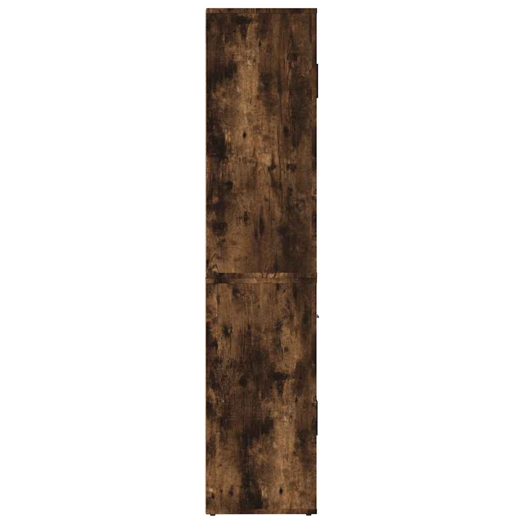 Hoge kast bewerkt hout gerookt eikenkleurig is nu te koop bij PeponiXL, paradijselijk wonen!