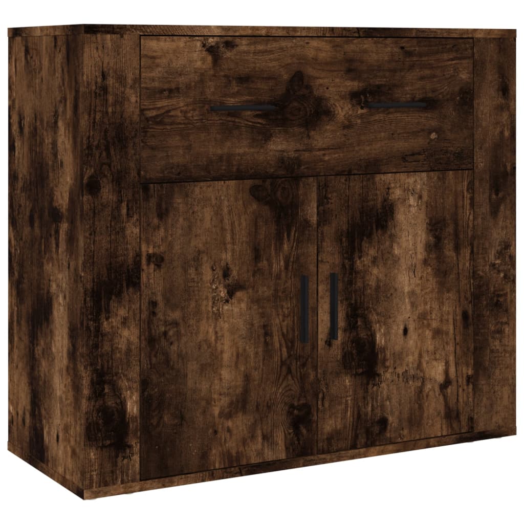Hoge kast bewerkt hout gerookt eikenkleurig is nu te koop bij PeponiXL, paradijselijk wonen!