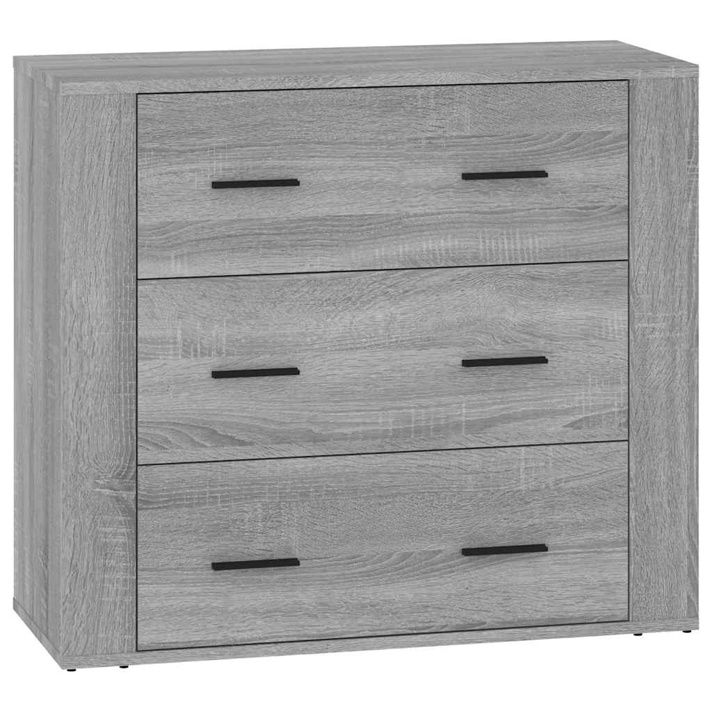 Dressoirs 3 st bewerkt hout grijs sonoma eikenkleurig is nu te koop bij PeponiXL, paradijselijk wonen!