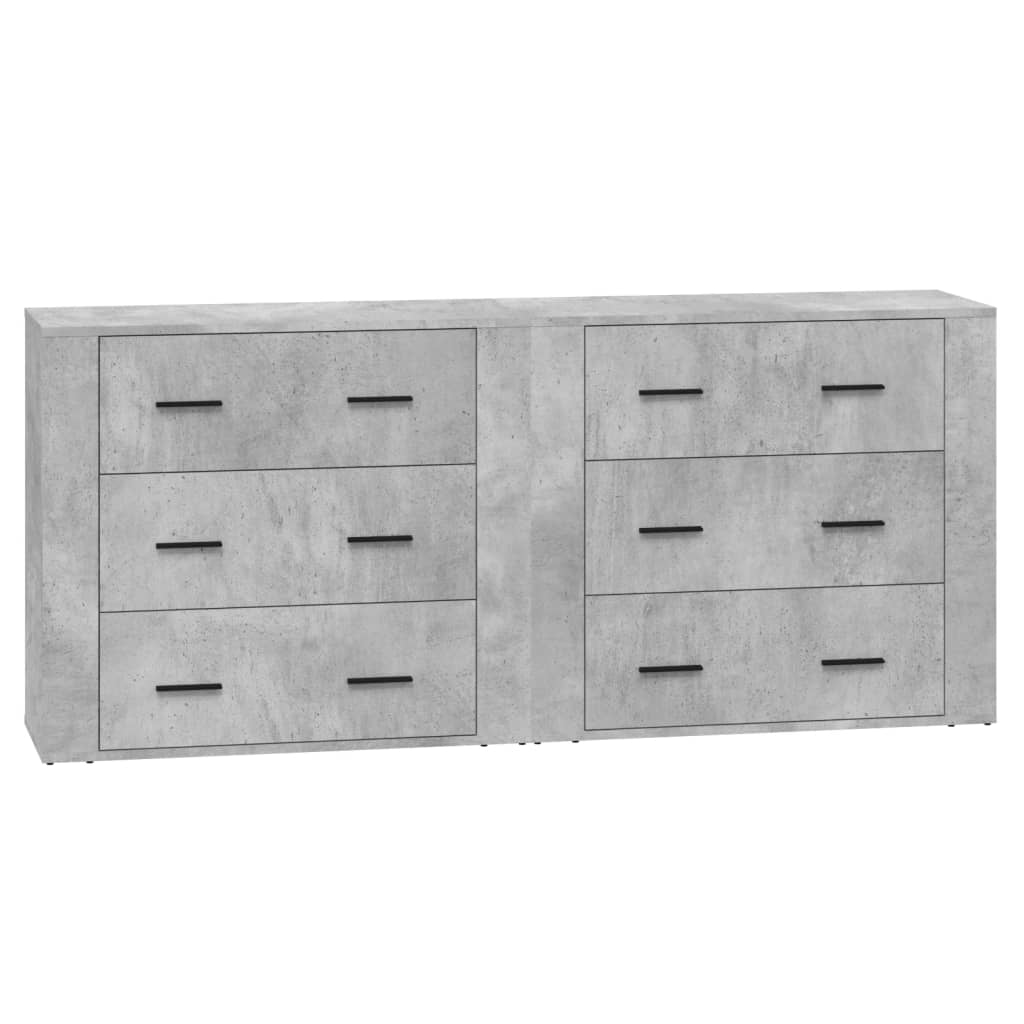 Dressoirs 2 st bewerkt hout betongrijs is nu te koop bij PeponiXL, paradijselijk wonen!
