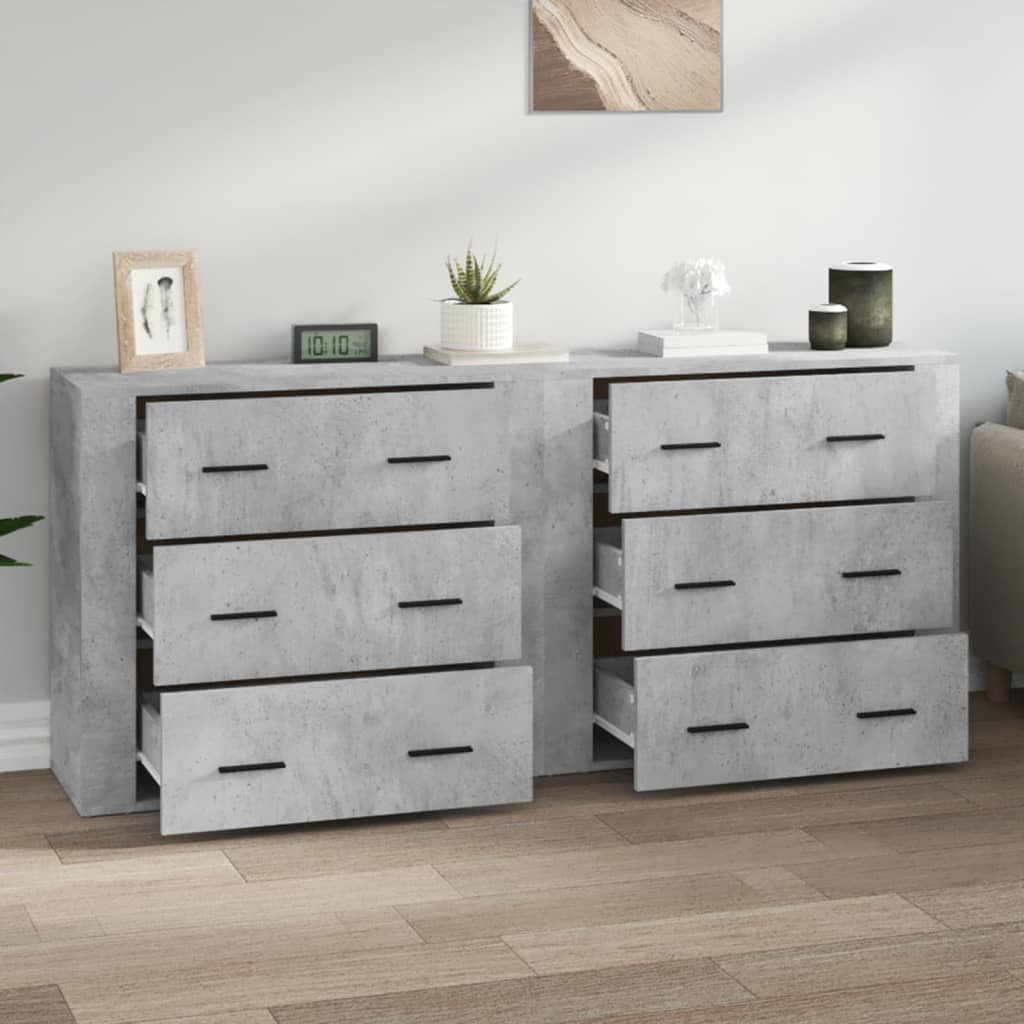Dressoirs 2 st bewerkt hout betongrijs is nu te koop bij PeponiXL, paradijselijk wonen!