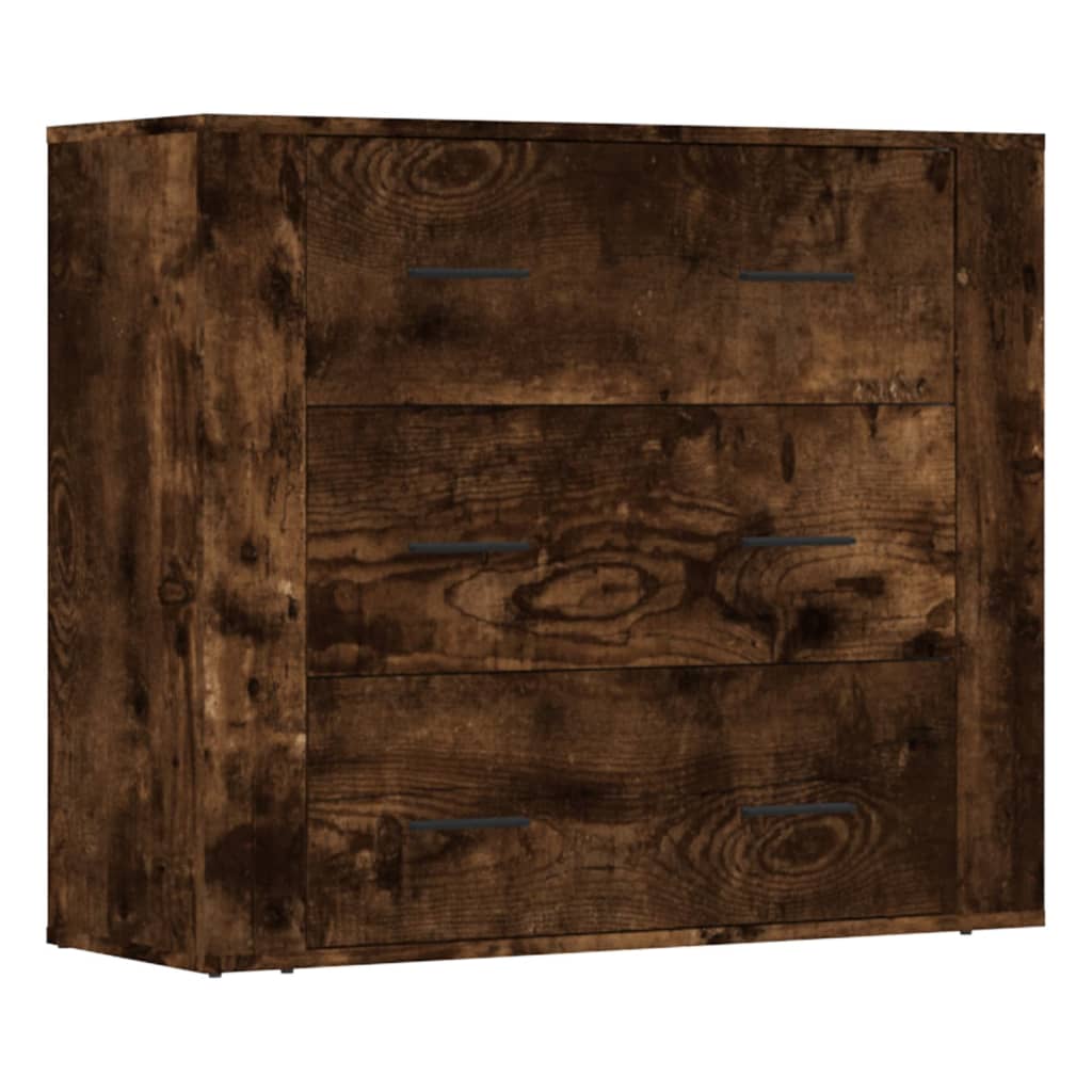 Dressoirs 3 st bewerkt hout gerookt eikenkleurig is nu te koop bij PeponiXL, paradijselijk wonen!