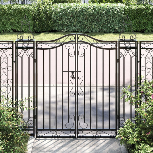 Poort 121x8x120 cm smeedijzer zwart is nu te koop bij PeponiXL, paradijselijk wonen!