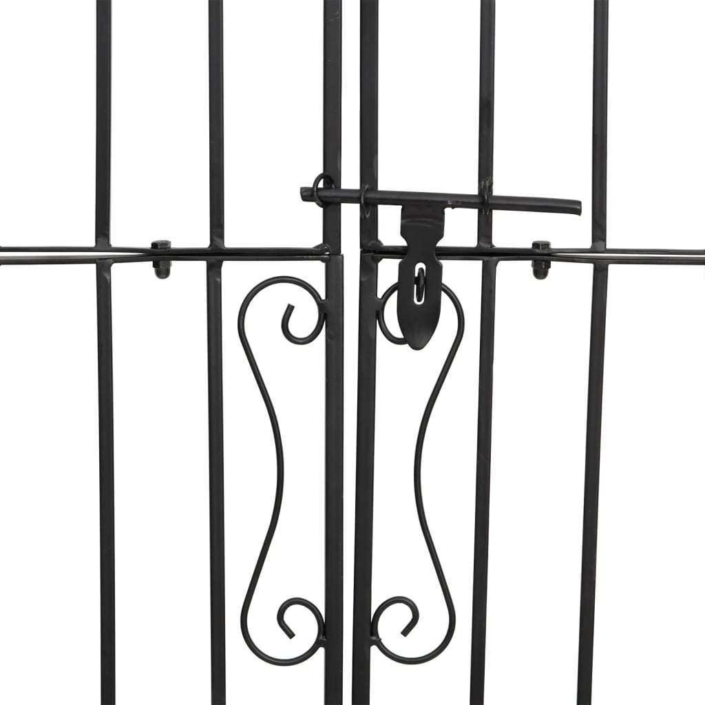 Poort 121x8x150 cm smeedijzer zwart is nu te koop bij PeponiXL, paradijselijk wonen!