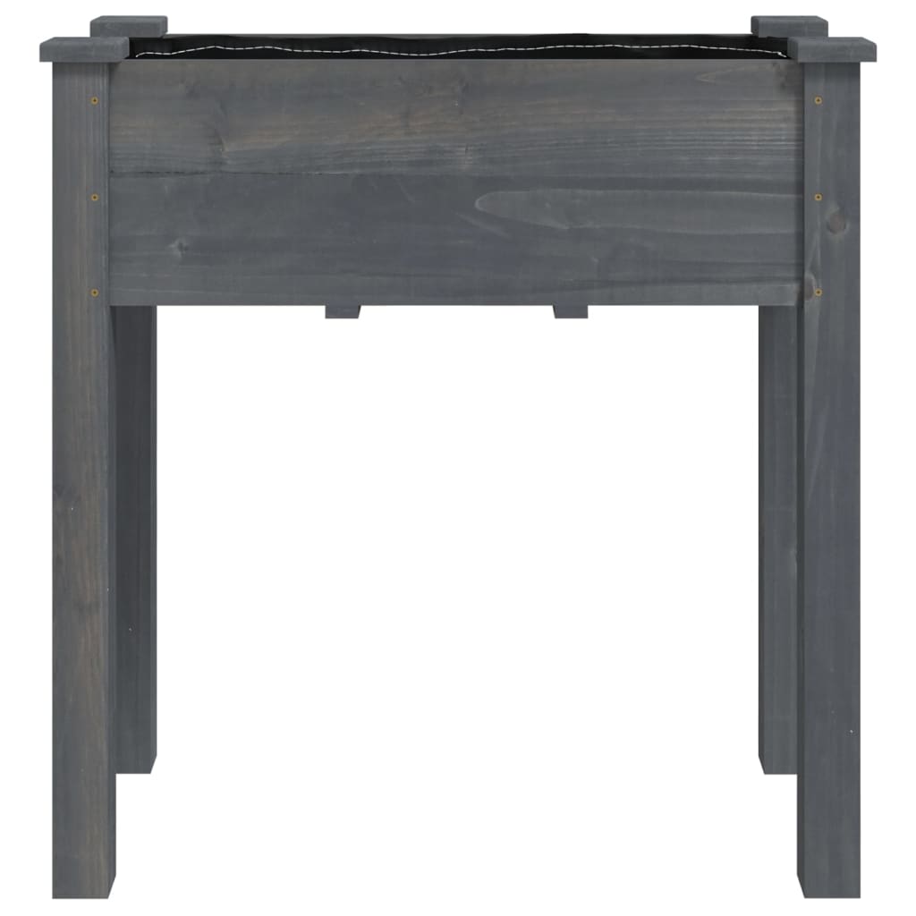 Plantenbak met voering 71x37x76 cm massief vurenhout grijs is nu te koop bij PeponiXL, paradijselijk wonen!