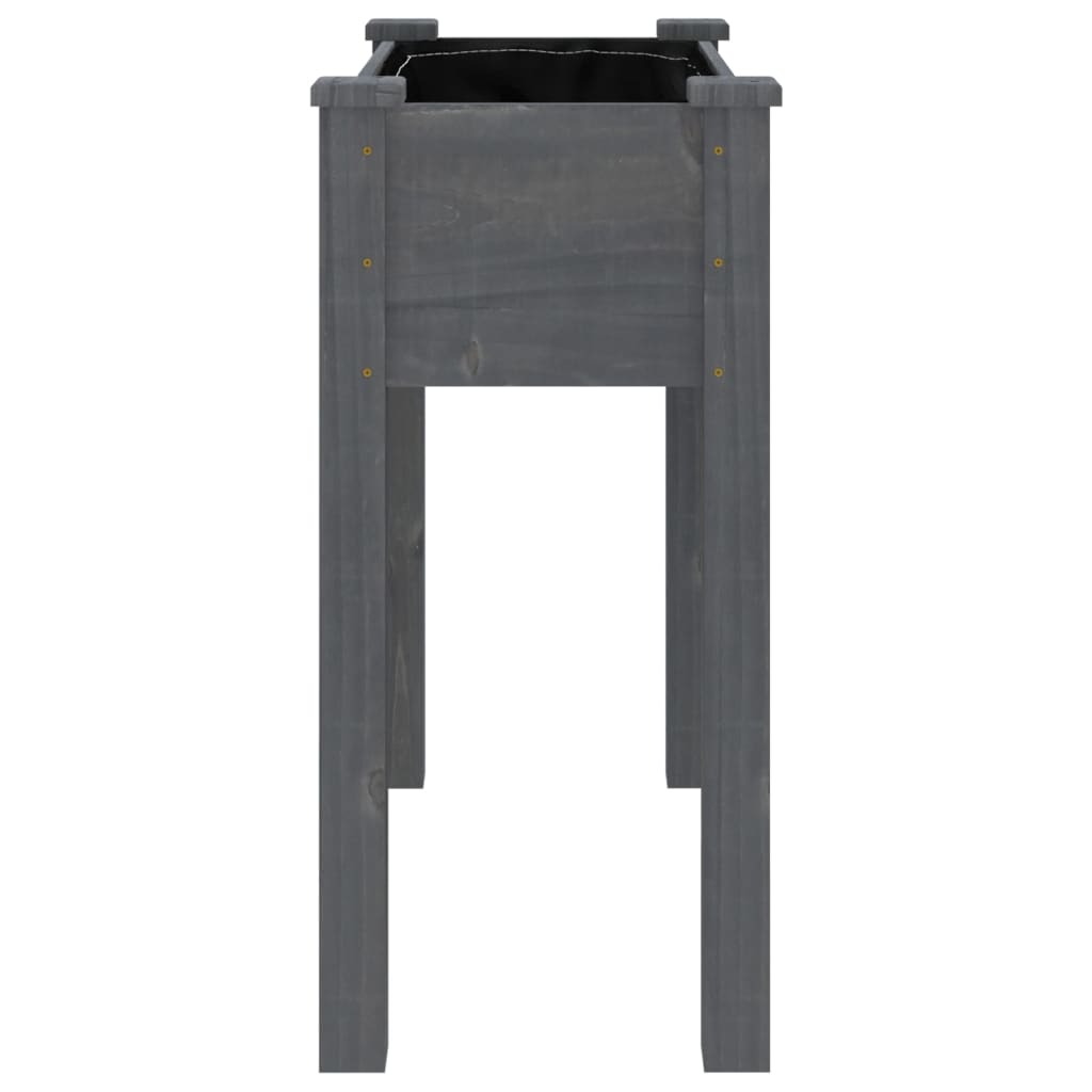 Plantenbak met voering 71x37x76 cm massief vurenhout grijs is nu te koop bij PeponiXL, paradijselijk wonen!