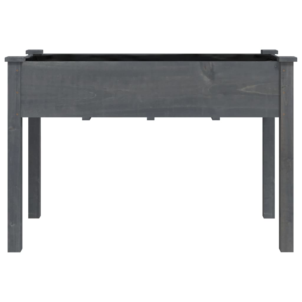 Plantenbak met voering 118x59x76 cm massief vurenhout grijs is nu te koop bij PeponiXL, paradijselijk wonen!