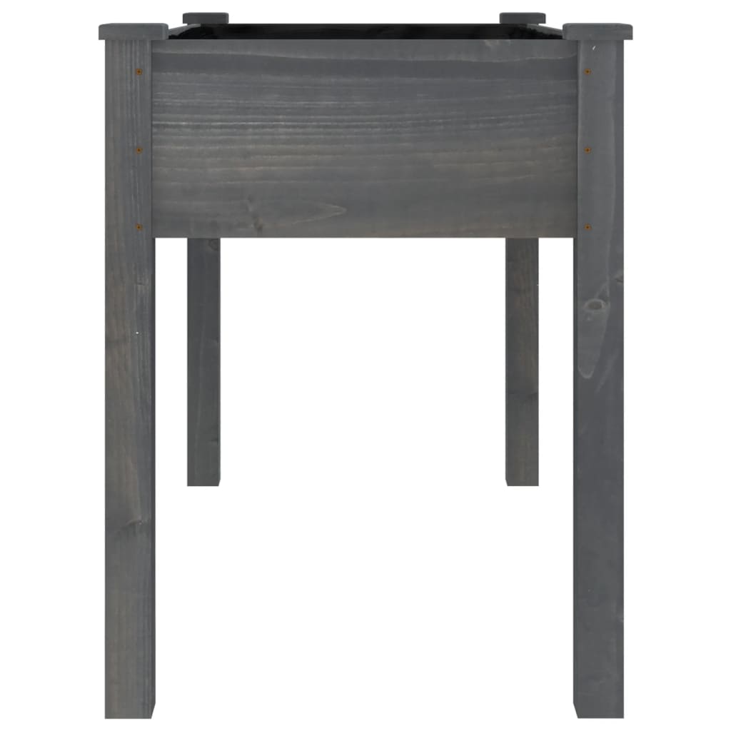 Plantenbak met voering 118x59x76 cm massief vurenhout grijs is nu te koop bij PeponiXL, paradijselijk wonen!