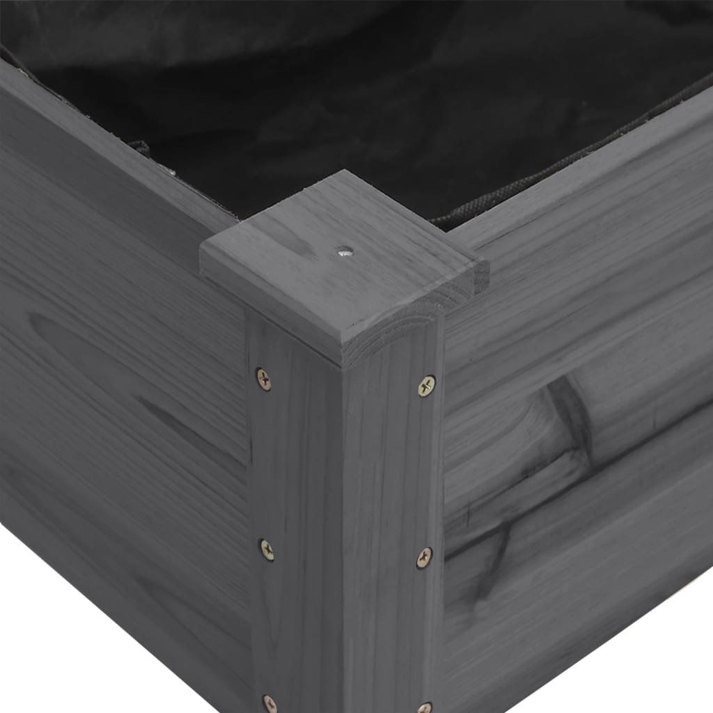 Plantenbak met voering 161x45x76 cm massief vurenhout grijs is nu te koop bij PeponiXL, paradijselijk wonen!