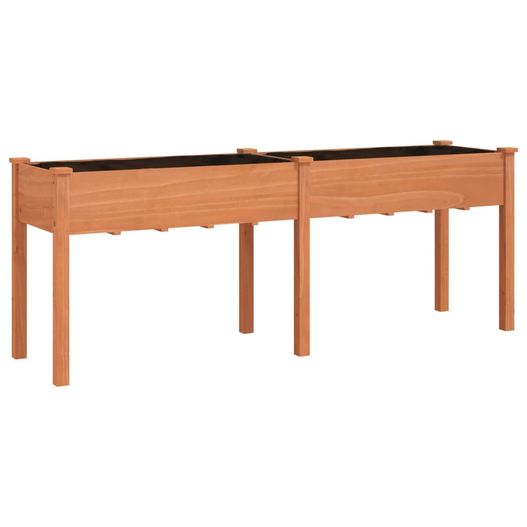 Plantenbak met voering 203x53x76 cm massief vurenhout bruin is nu te koop bij PeponiXL, paradijselijk wonen!