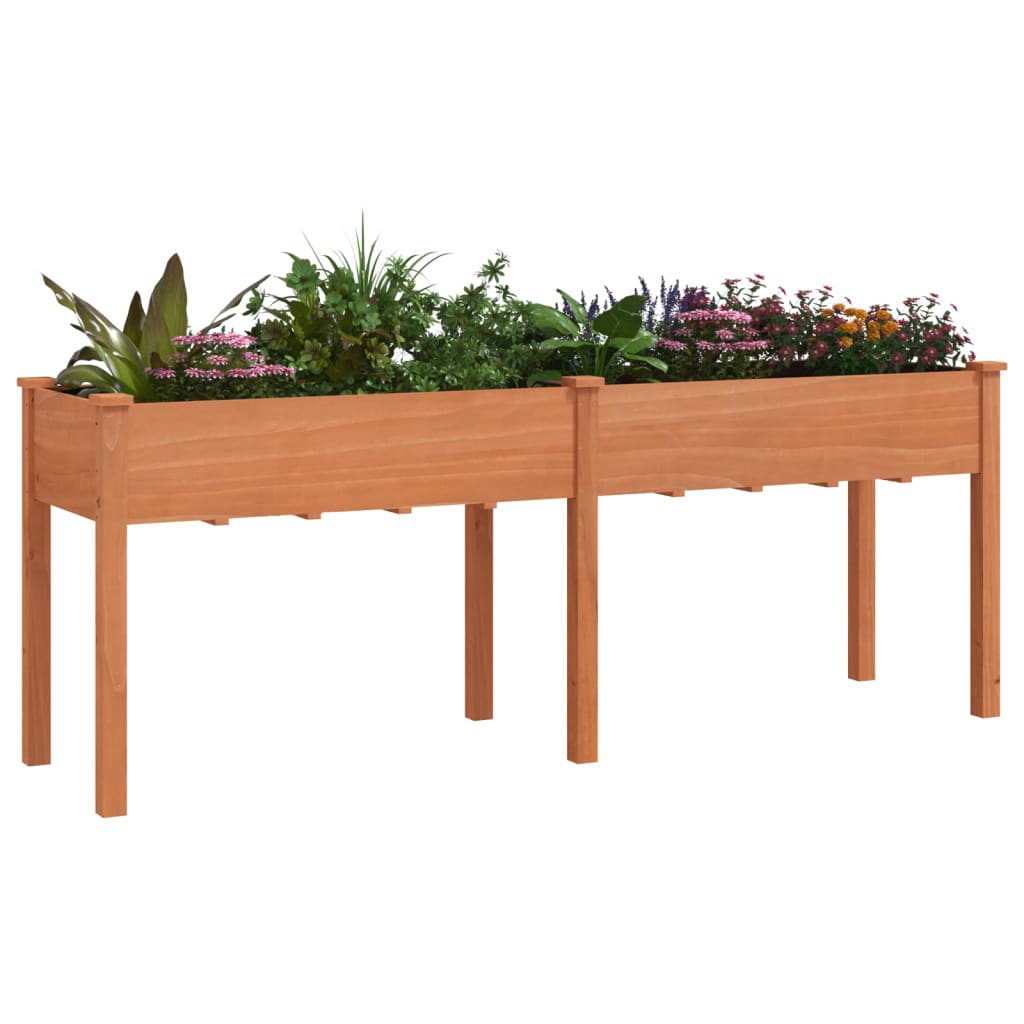 Plantenbak met voering 203x53x76 cm massief vurenhout bruin is nu te koop bij PeponiXL, paradijselijk wonen!