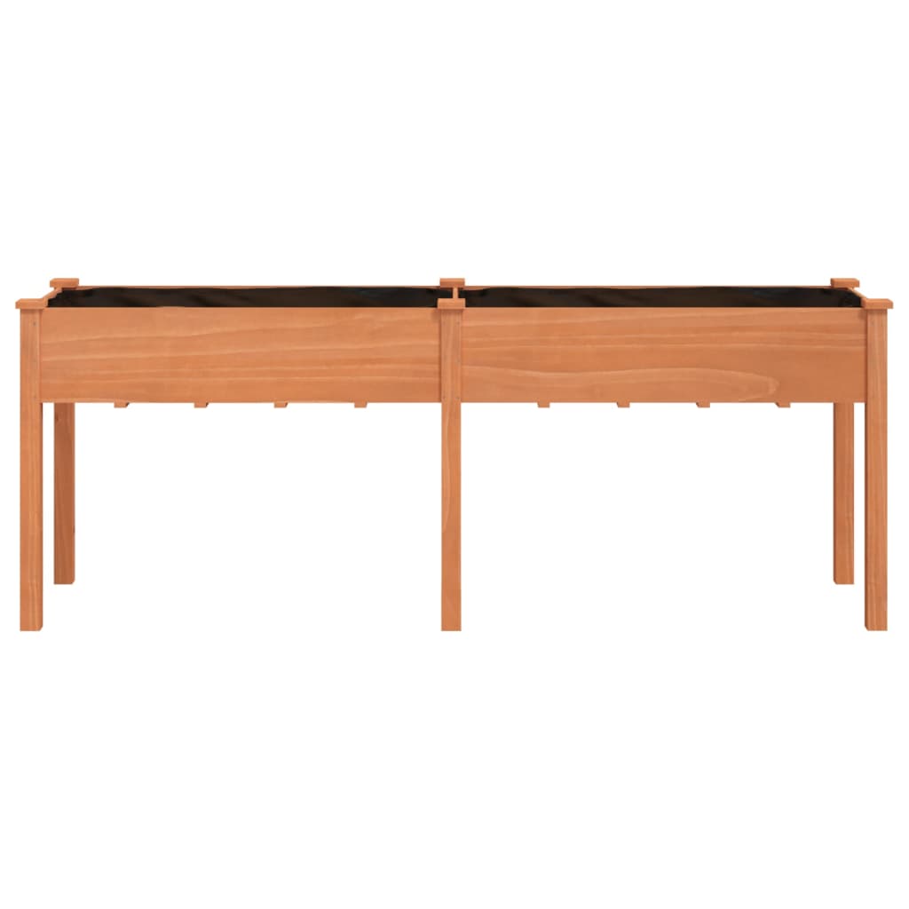 Plantenbak met voering 203x53x76 cm massief vurenhout bruin is nu te koop bij PeponiXL, paradijselijk wonen!