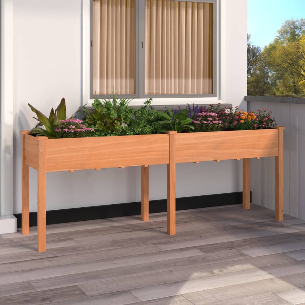 Plantenbak met voering 203x53x76 cm massief vurenhout bruin is nu te koop bij PeponiXL, paradijselijk wonen!