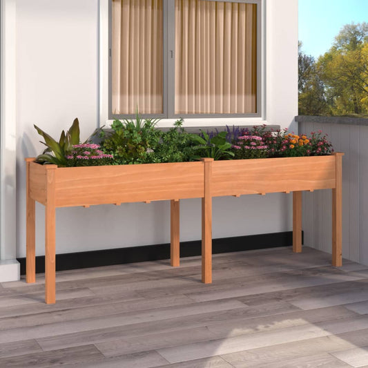 Plantenbak met voering 203x53x76 cm massief vurenhout bruin is nu te koop bij PeponiXL, paradijselijk wonen!