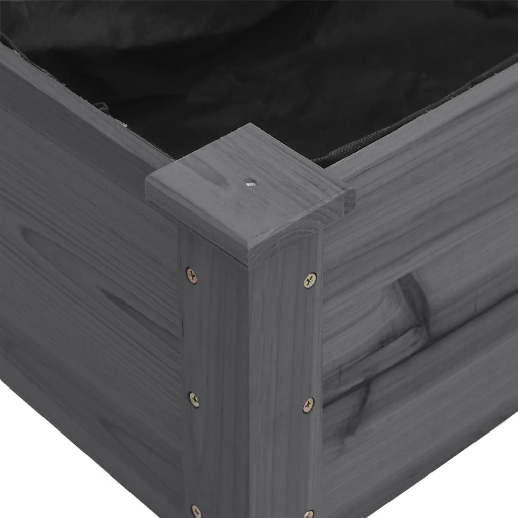 Plantenbak met voering 203x53x76 cm massief vurenhout grijs is nu te koop bij PeponiXL, paradijselijk wonen!