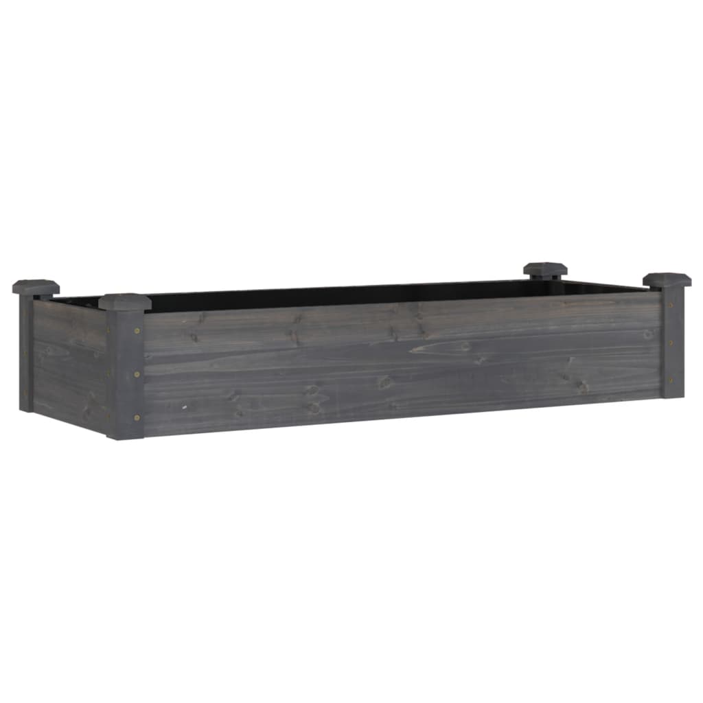 Plantenbak verhoogd met voering 120x45x25 cm vurenhout grijs is nu te koop bij PeponiXL, paradijselijk wonen!