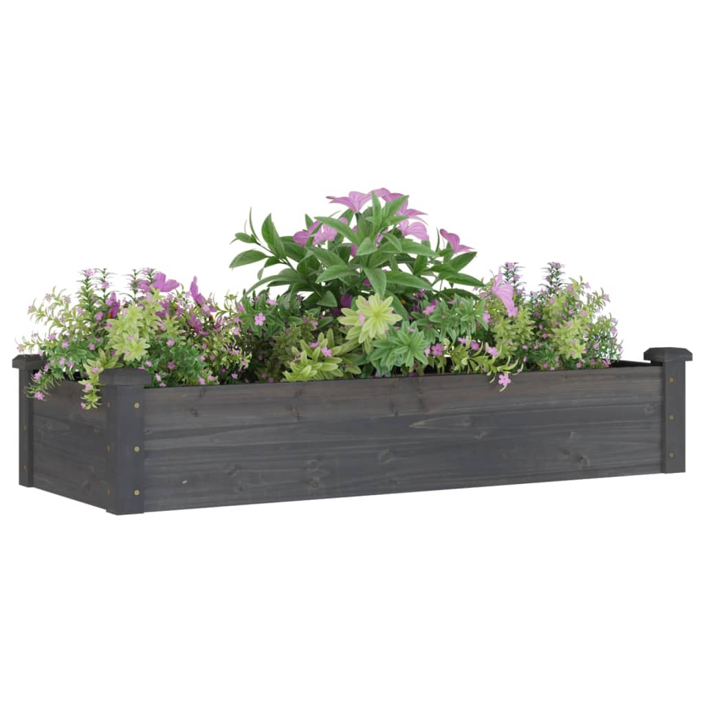 Plantenbak verhoogd met voering 120x45x25 cm vurenhout grijs is nu te koop bij PeponiXL, paradijselijk wonen!
