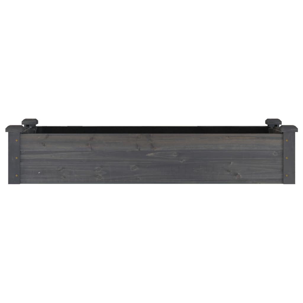 Plantenbak verhoogd met voering 120x45x25 cm vurenhout grijs is nu te koop bij PeponiXL, paradijselijk wonen!