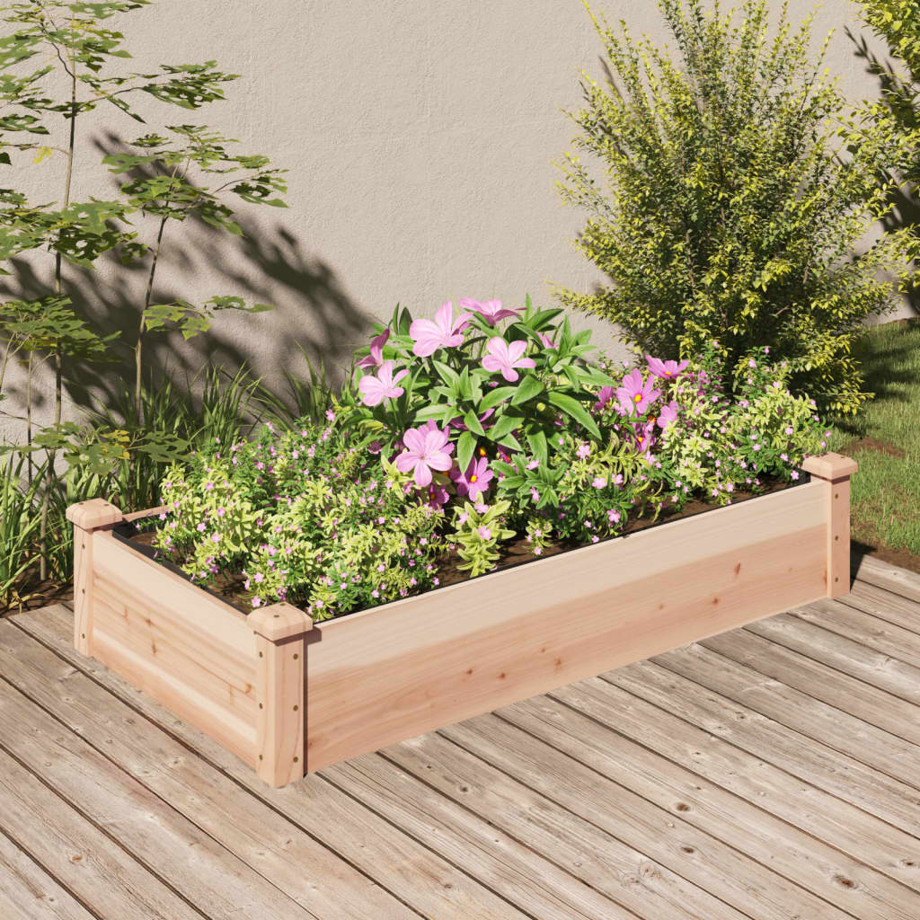 Plantenbak verhoogd met voering 120x60x25 cm massief vurenhout is nu te koop bij PeponiXL, paradijselijk wonen!