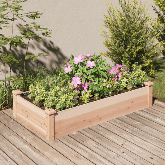 Plantenbak verhoogd met voering 120x60x25 cm massief vurenhout is nu te koop bij PeponiXL, paradijselijk wonen!
