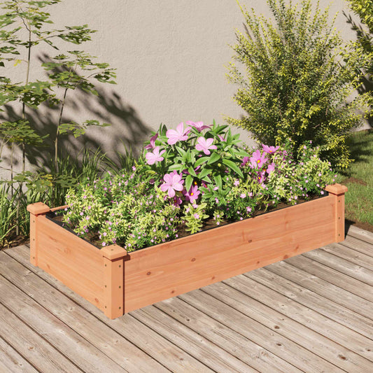 Plantenbak verhoogd met voering 120x60x25 cm vurenhout bruin is nu te koop bij PeponiXL, paradijselijk wonen!