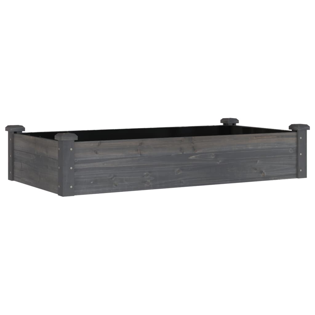 Plantenbak verhoogd met voering 120x60x25 cm vurenhout grijs is nu te koop bij PeponiXL, paradijselijk wonen!