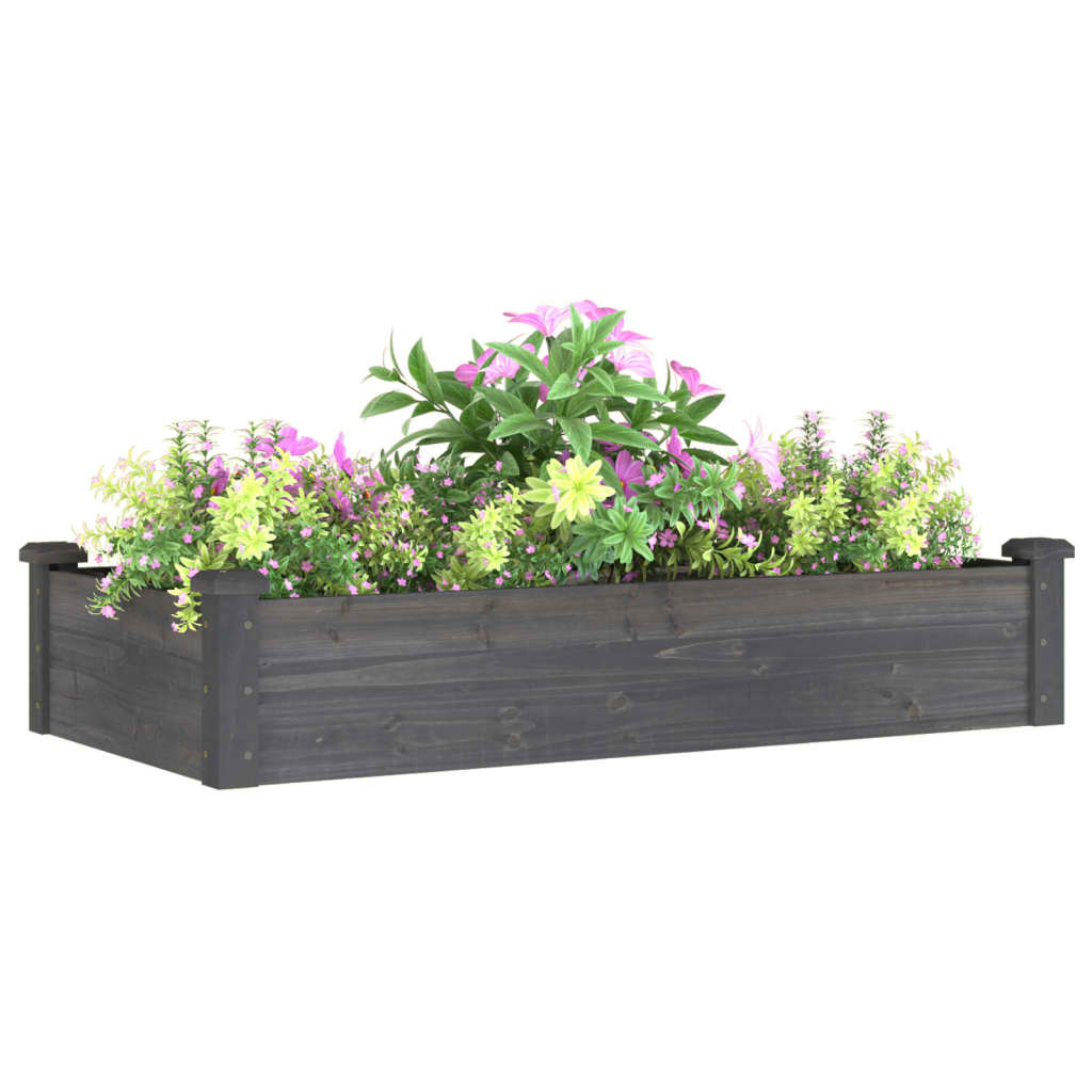 Plantenbak verhoogd met voering 120x60x25 cm vurenhout grijs is nu te koop bij PeponiXL, paradijselijk wonen!