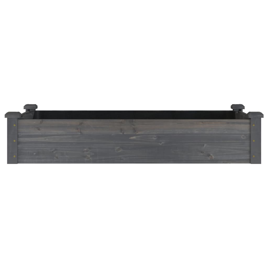 Plantenbak verhoogd met voering 120x60x25 cm vurenhout grijs is nu te koop bij PeponiXL, paradijselijk wonen!
