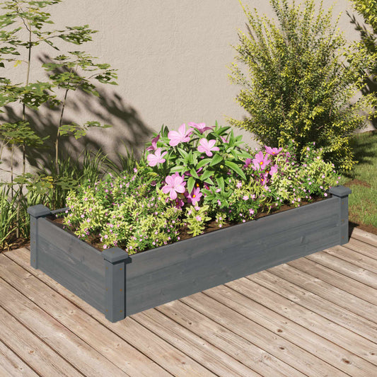 Plantenbak verhoogd met voering 120x60x25 cm vurenhout grijs is nu te koop bij PeponiXL, paradijselijk wonen!