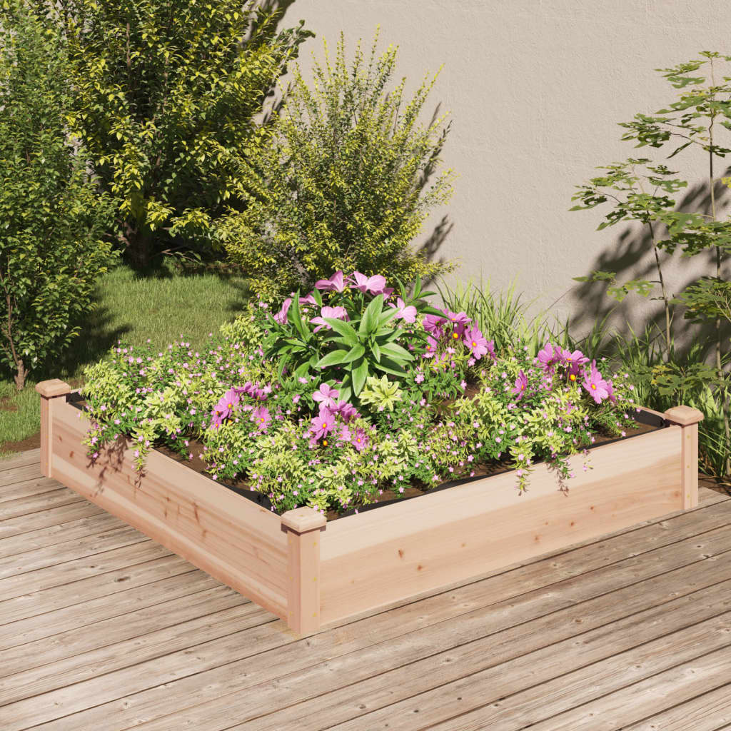 Plantenbak verhoogd met voering 120x120x25 cm massief vurenhout is nu te koop bij PeponiXL, paradijselijk wonen!