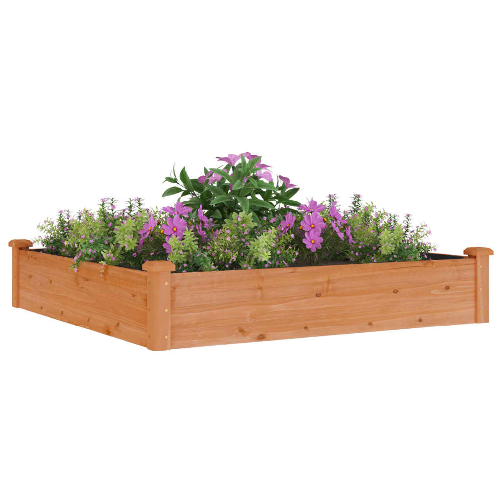 Plantenbak verhoogd met voering 120x120x25 cm vurenhout bruin is nu te koop bij PeponiXL, paradijselijk wonen!