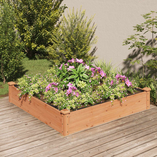 Plantenbak verhoogd met voering 120x120x25 cm vurenhout bruin is nu te koop bij PeponiXL, paradijselijk wonen!